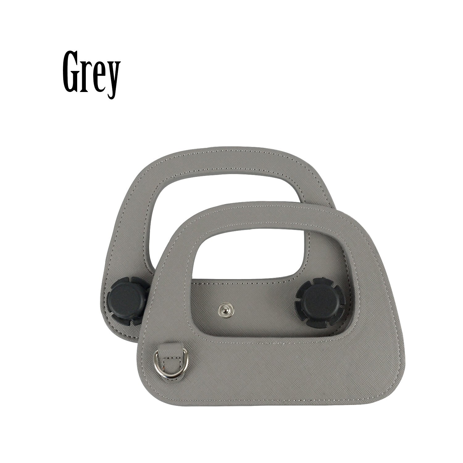 Tanqu Colorful D Buckle Ring Oblong Faux PU Leather Handle for Obag 50 Bag Handle for O Bag 50 Handbag Accessory: grey