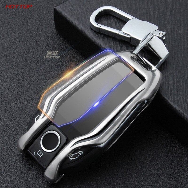 Metall + silikagel bil led display nøkkel deksel etui for bmw 7 series  i8 740 730li x3 x5: C sølv 3 stk