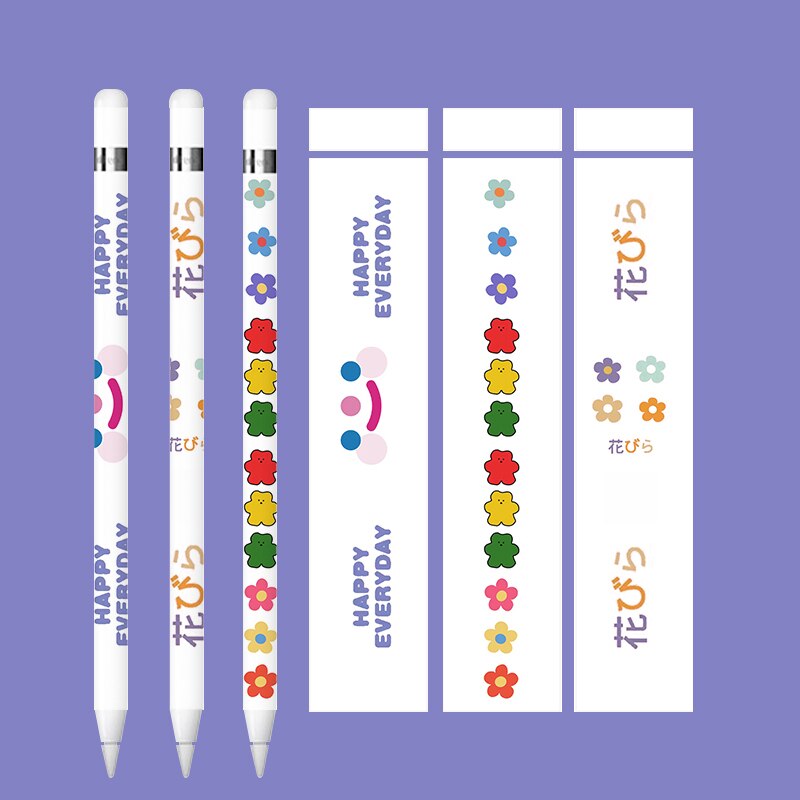 Cute For apple pencil 1 / 2 stickers Scratchproof Ultra Thin Painted stickers Touch Stylus pen sticker Non-slip Protective paper: For Pencil1-8