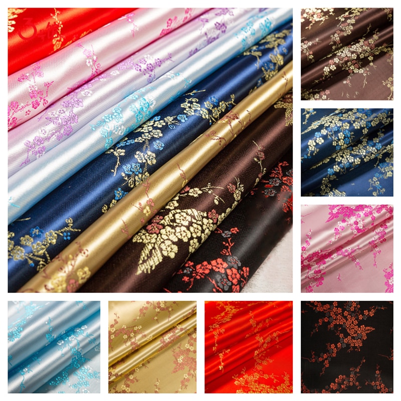 Retro jacquard pattern brocade cloth satin fabric jacquard pattern flower cloth and seam uniform cheongsam DIY