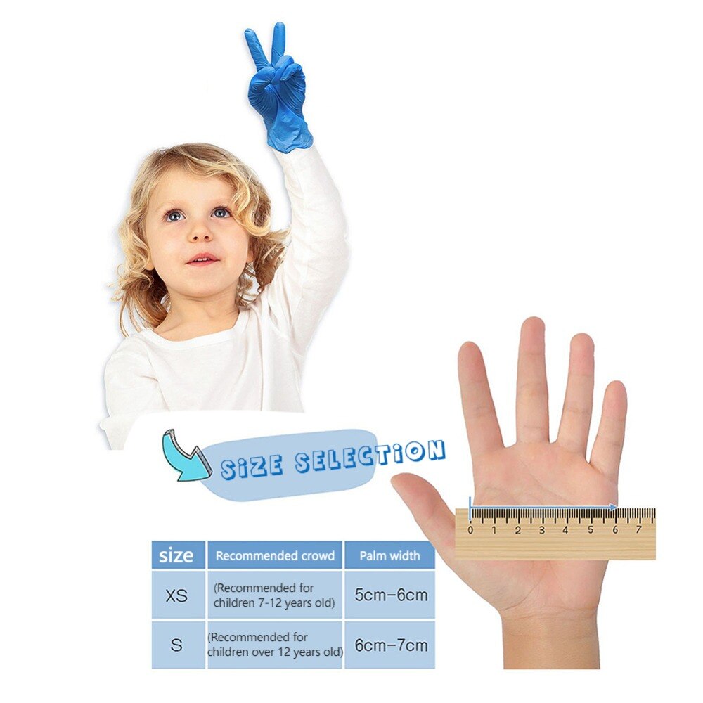 Guantes de goma de látex desechables para niños, protectores de manos universales para limpieza del hogar, experimentos, Catering, mano izquierda y derecha, 20 Uds.
