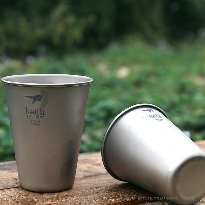 Keith Reinem Titan Bahre Becher Getränk draussen Camping Farbige Titan Kaffee Tassen Ultraleicht Reise Becher 350ml 450ml 40g 45g