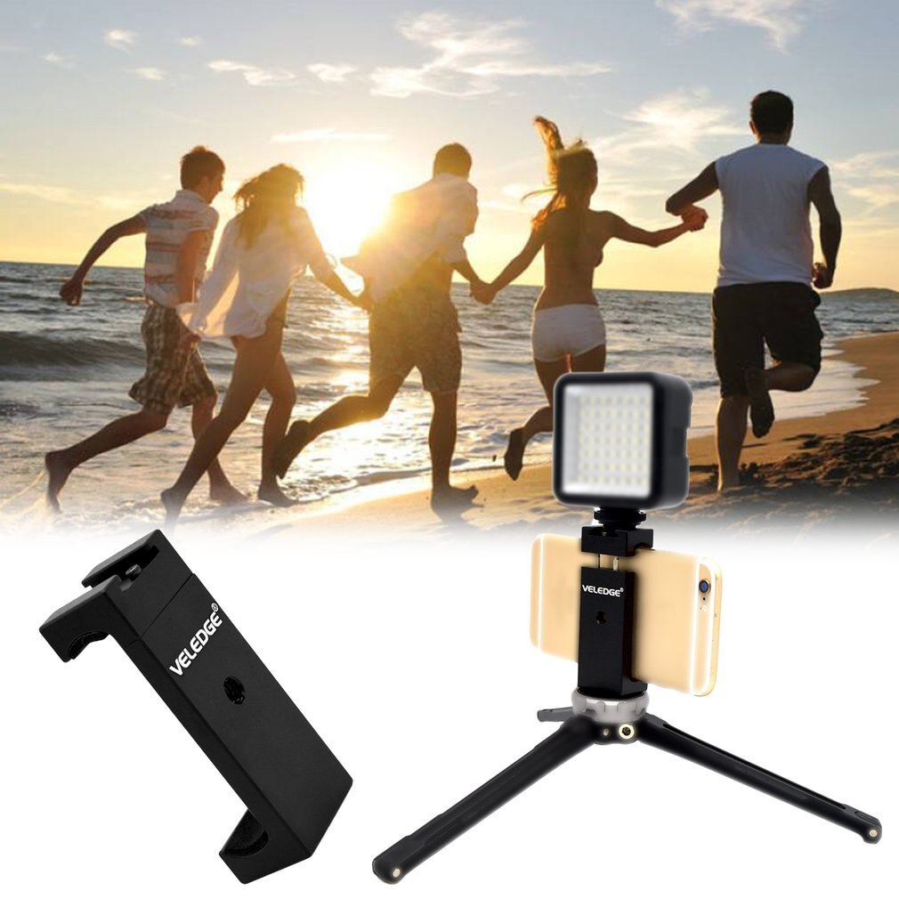 Métal Trépied Selfie Avec Chaussure Froide Monture Réglable Smartphone Clip De Fixation Adaptateur Prise Confortable Pince Plate-Forme