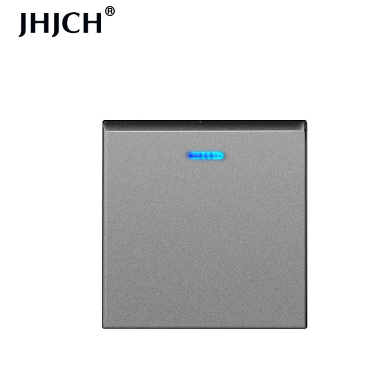 jhjch wall-mounted module diy European standard gray crystal glass panel power socket switch button function free combination