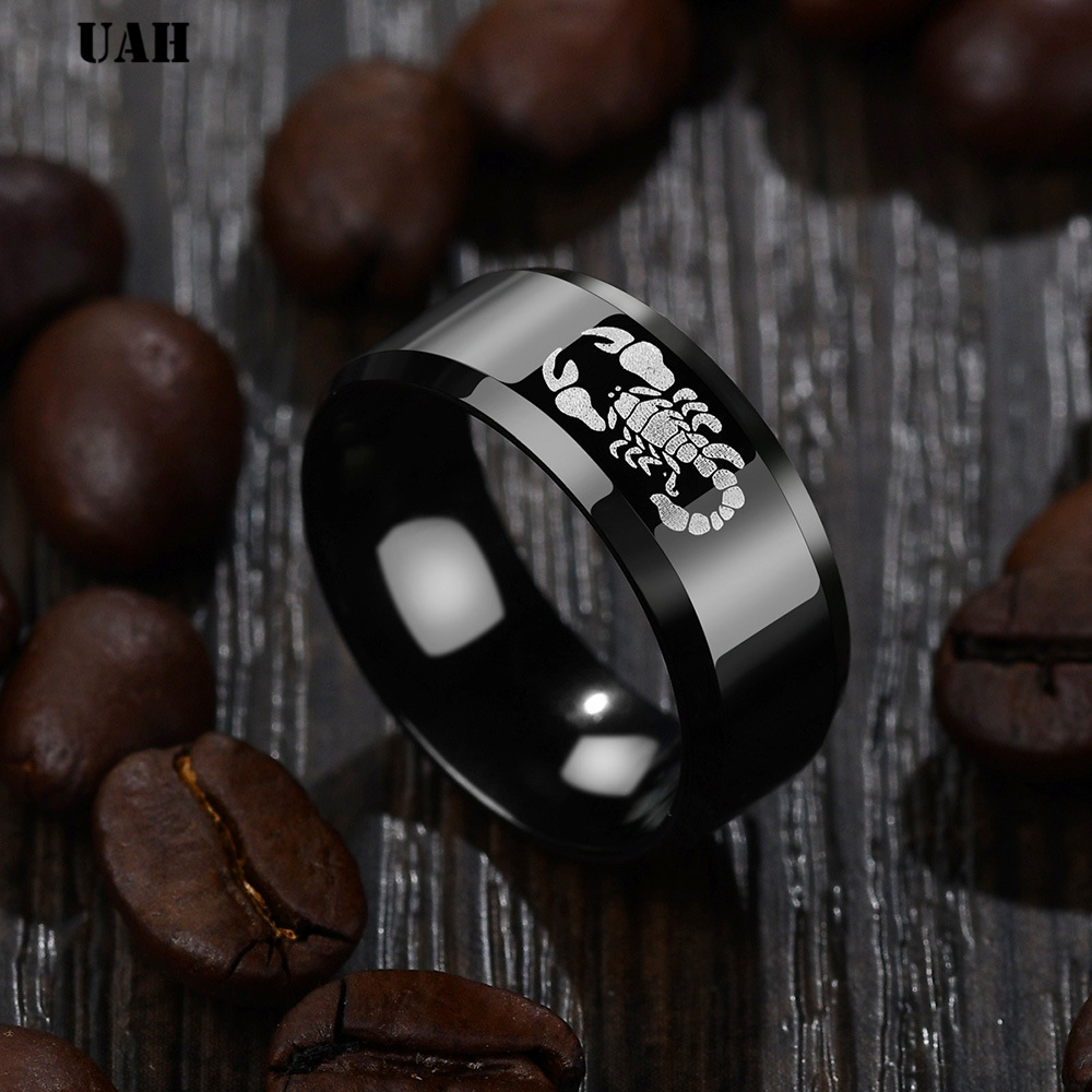 UAH-Bague Punk Scorpion en Acier Inoxydable pour Homme, Bijoux Rétro, Titane