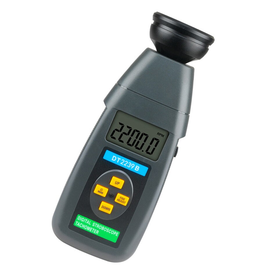 DT2239B Strobe Speedometer Stroboscope Tachometer Non-Contact Photoelectric Revolution LCD