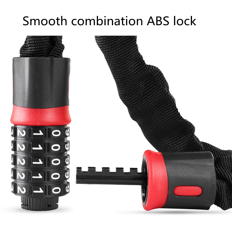 Bicycle Chain Lock Five-digit Combination Lock Anti-theft Lock Trolley Lock Outdoor Riding Mountain Bike Road Bike Anti-theft