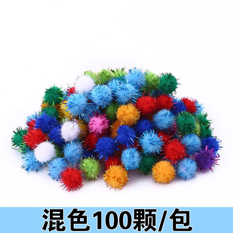100pcs Lot Large Medium and Small Color Wool Ball Golden Onion Ball Kindergarten DIY Handmade Materials for Children: mixed size
