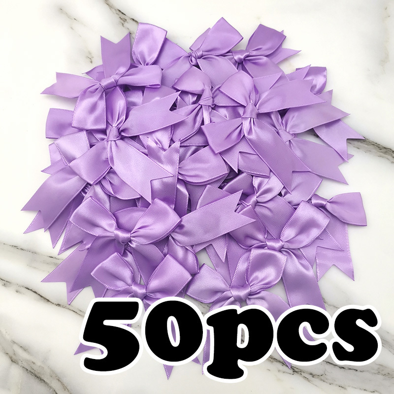 (50 uds) lazos de cinta rosa fresco de 1 pulgada, lazo de satén de poliéster, flor, decoración artesanal DIY