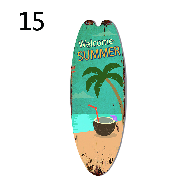 Mini kleine surfplank muur hangende houten bord strand decor tropische bar muur decor Welkom bij paradijs deurbord voor thuiskamer: green