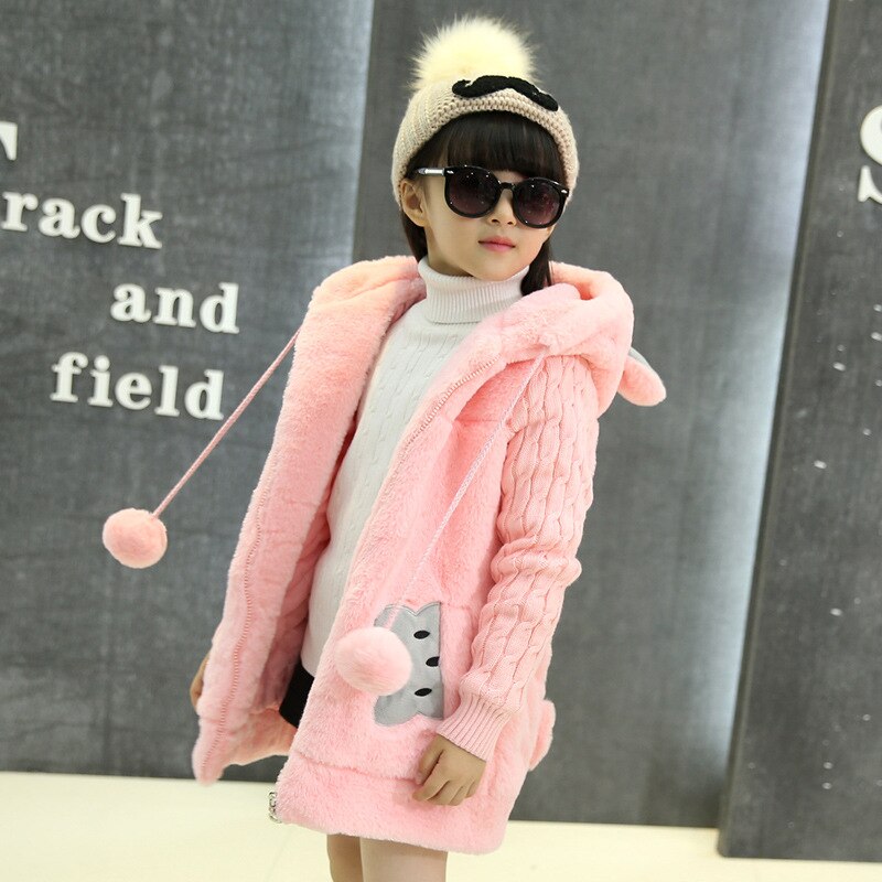 Olekid Aautumn Winter Cartoon Konijn Meisjes Parka Dikke Warme Hooded Meisje Jas Bovenkleding 5-14 Jaar Kinderen Tiener meisjes Jas
