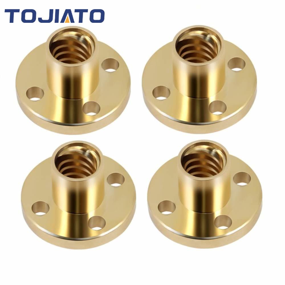 2/4/8 stücke T8 Schraube Runde Messing Mutter Pitch 2mm Blei 2/8mm T8 Schrittmotor trapez Blei Schraube Mutter Für CNC 3D Drucker Teile