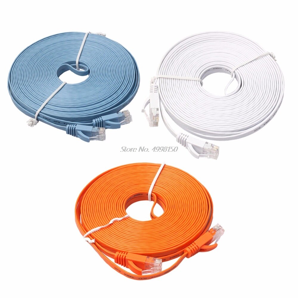 Ethernet CAT6 Internet Network Flat Cable Cord Patch Lead RJ45 For PC Router