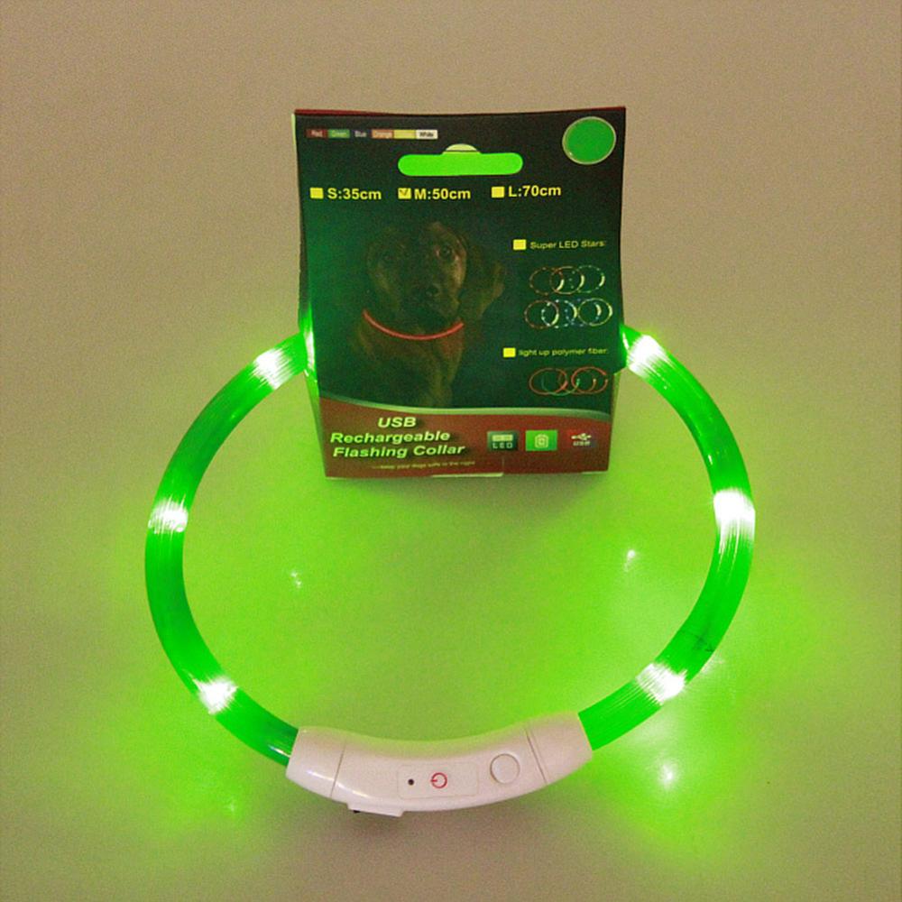 Wiederaufladbare USB LED Blinklicht Band Gürtel Sicherheit Haustier Hund Kragen AA
