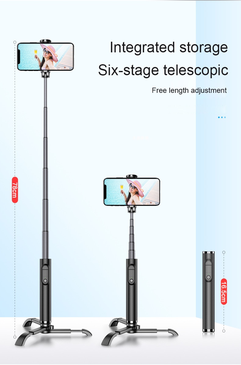 Draadloze Bluetooth Selfie Stok Statief Opvouwbare Statief Universele Voor Smartphones Voor Ios Android Sport Action Camera Tripode