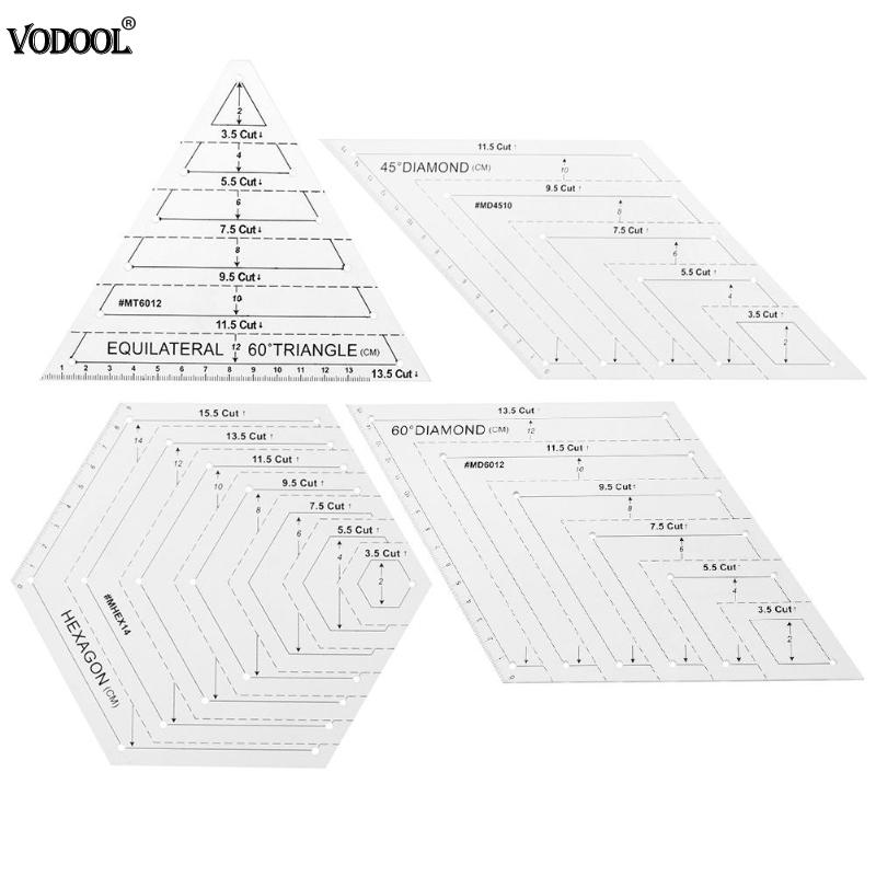 Transparent Acrylic Rulers Patchwork Craft Quilting Ruler Cutting Rulers Scale DIY Handmade Tailor for Home Sewing Tools Hexagon