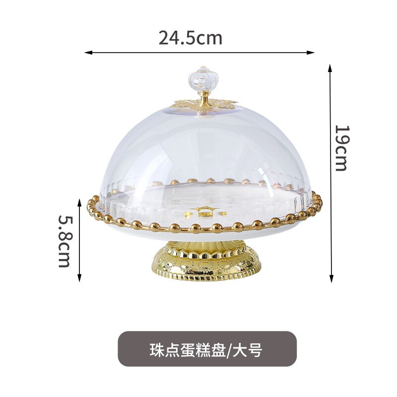 Simple European-style ceramic tall cake tray wedding birthday cake tray afternoon fruit snack cake tray kitchen supplies: 10inches  B