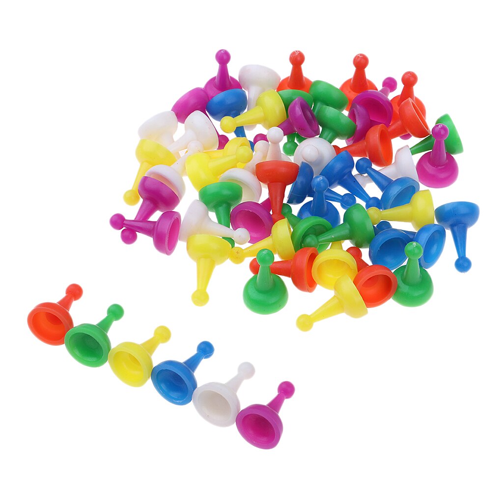 60x Colorful Plastic Chess Pieces for Checkers Game Toys Entertainment Fun 20mm
