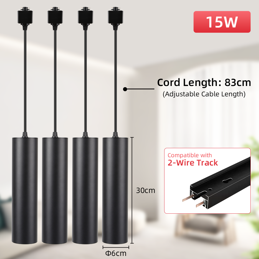 Led Track Hanglamp Plafondlamp 10 W/15 W Spot Verlichting 110 V 220 V Rail Verlichting Hanglamp voor Keuken Woonkamer Slaapkamer: Licht Paars / Black