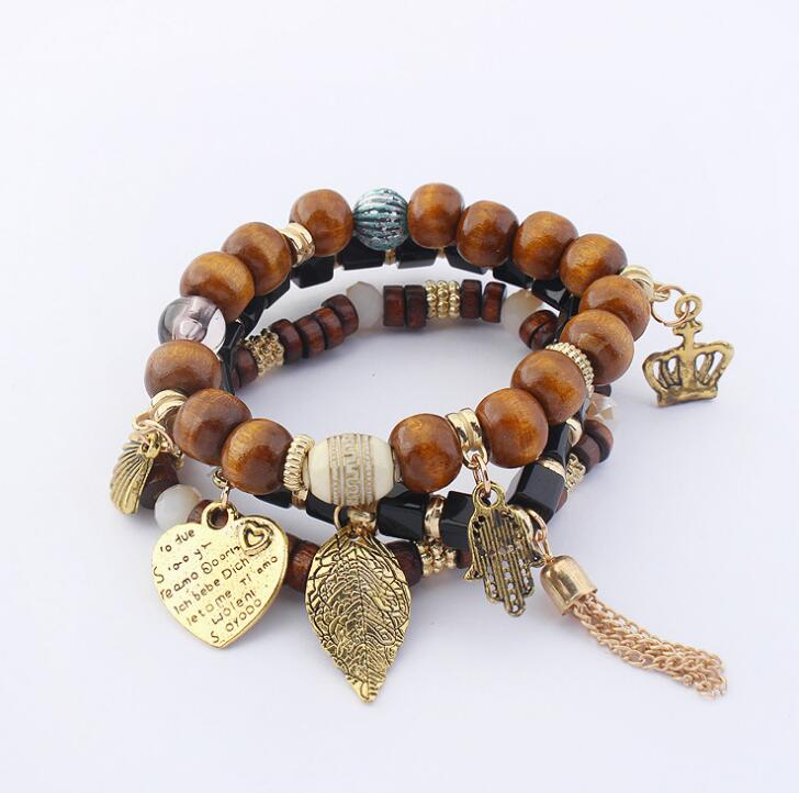 Gedicht Sneeuw Liefdevolle Leaf Multi-Layer Bead Armband