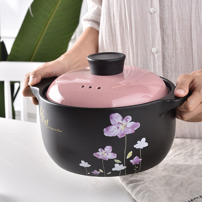 Ceramic Pot Casserole Cooker Soup Gas Household Ceramic Stone Pot Fire Heat Resistant High Temperature Jar Soup Porridge Pot