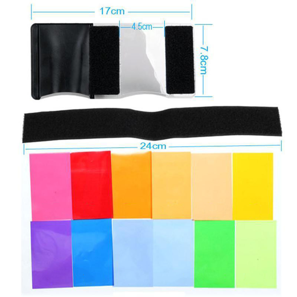JETTING pour yongnuo couleur Gel filtre Flash diffuseur boîte souple 12 jeux de couleurs Studio Flash caméra diffuseur