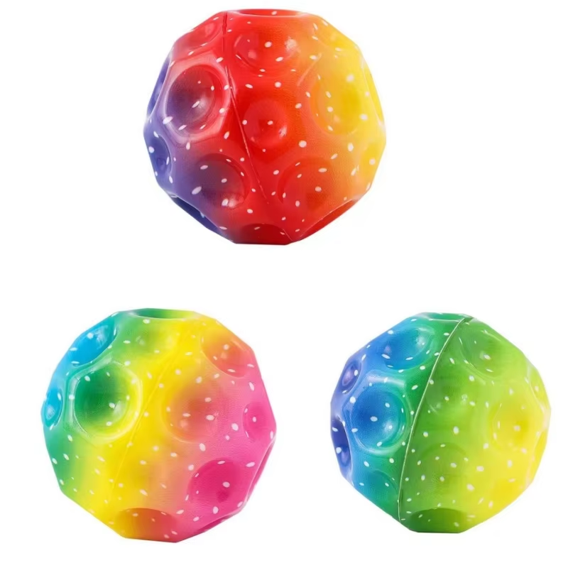 Bola quicando extrema alta com luz led bola espacial brilhante crianças brinquedos ao ar livre brinquedos fidget alívio do estresse buraco bola