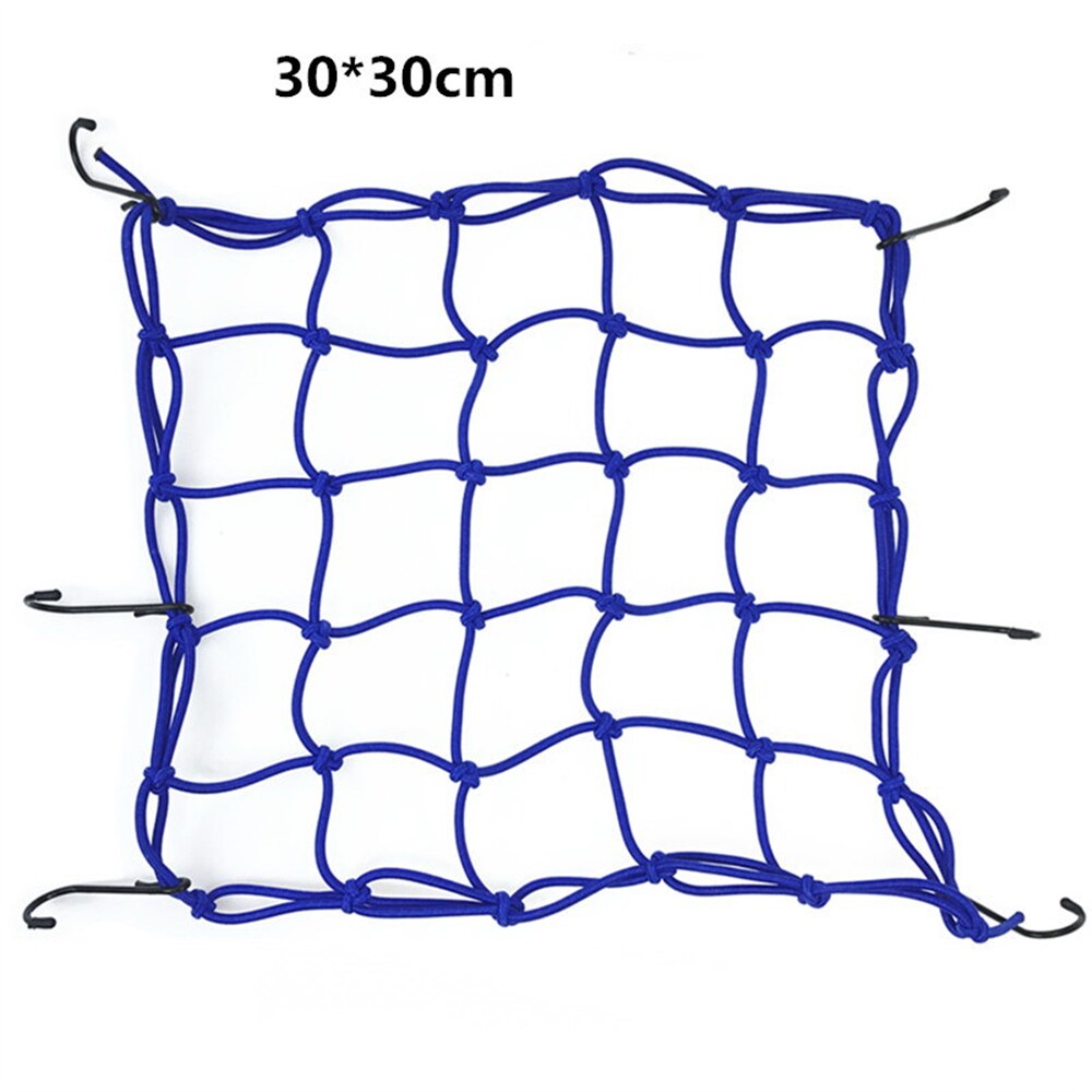 Bolsa de equipaje de Red Bungee para tanque de combustible, redes organizadoras de artículos diversos, 30x30CM, 25 agujeros, negro, azul, rojo, motocicleta, ATV, Dirtbike: Blue