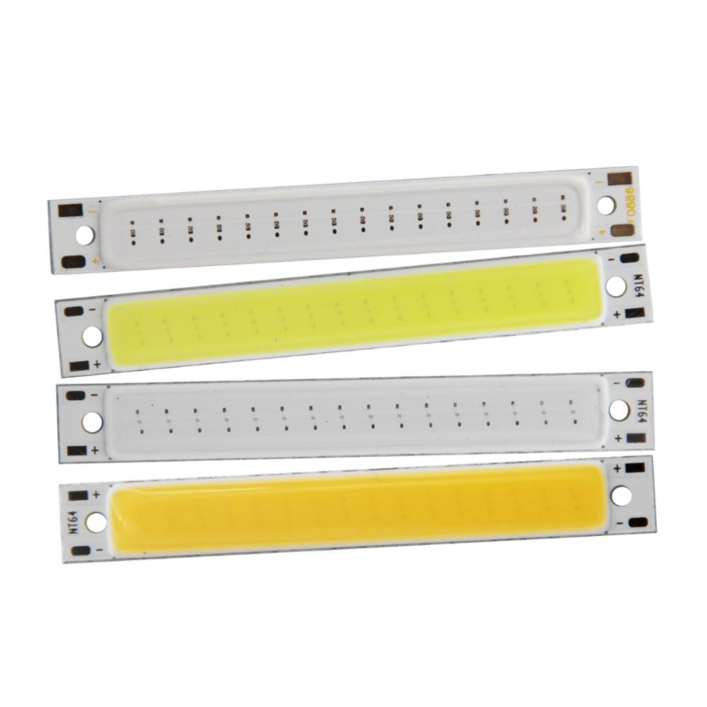 [ALLCOB] 3V 3,7 V DC 60x8mm tira LED COB 1W 3W blanco frío cálido azul rojo COB fuente de luz LED para lámpara de trabajo de bicicleta DIY
