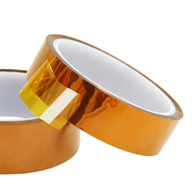 Gold Heat Resistant Tape 5/15/25mmX33m 100ft Kapton Adhesive Tapes BGA High Temperature Polyimide Gold for Electronic Industry
