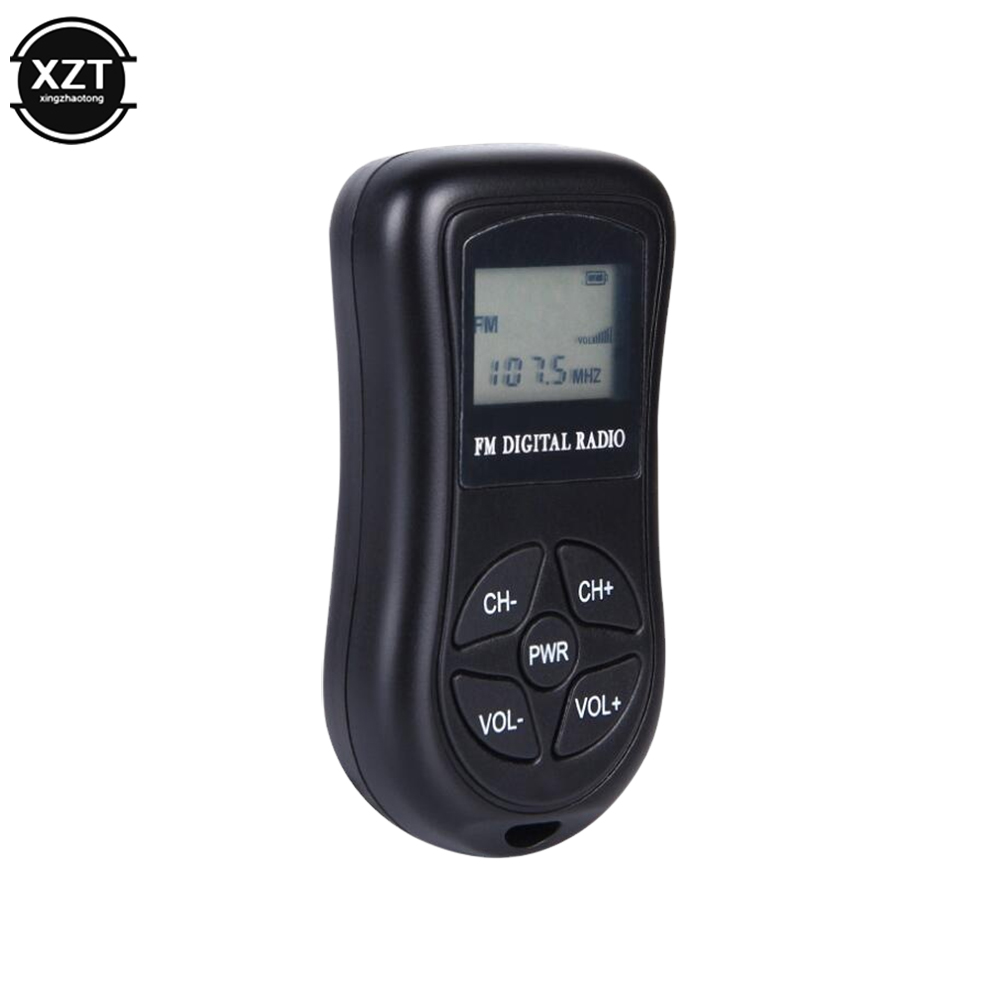 Tragbarer Mini-DSP-Digitalanzeige-FM-Radio-Stereo-Konferenzempfänger mit Rauschunterdrückung und kabelgebundener Kopfhörer, 60–108 MHz-Empfänger