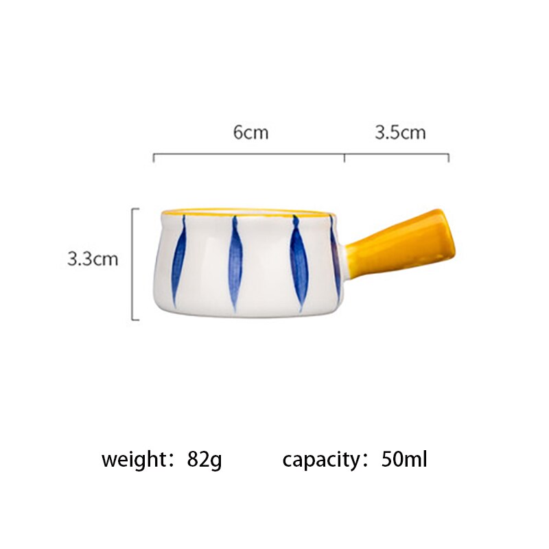 Mdzfsweethome Keramische Mini Pan Melk Pot Melk Cup Met Handvat Koffie Suiker Kommen Aardbei Bloemen Patroon Keuken Kookgerei