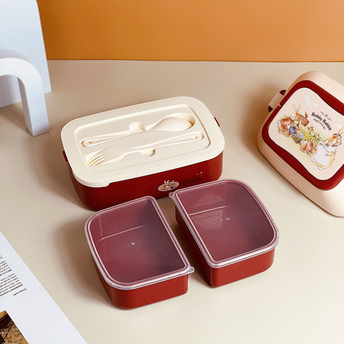 Portable Lunch Box For Girls School Kids Plastic Picnic Bento Box Microwave Food Box With Compartments Storage Containers bento