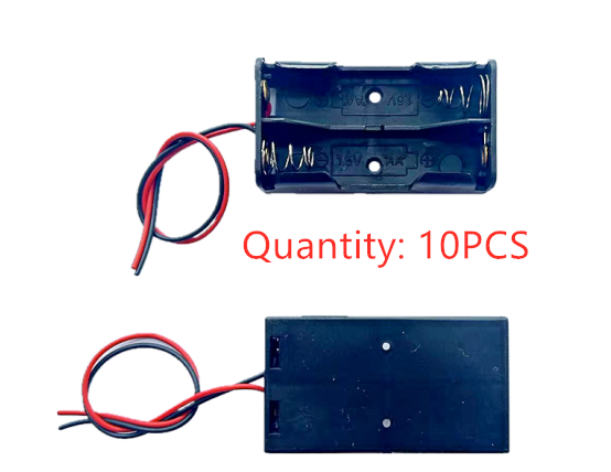 5PCS AA Power Battery Storage Case Holder Storage Box Multi Purposes DIY AA Battery Holder LR6 Container With Lead Cables: Pink