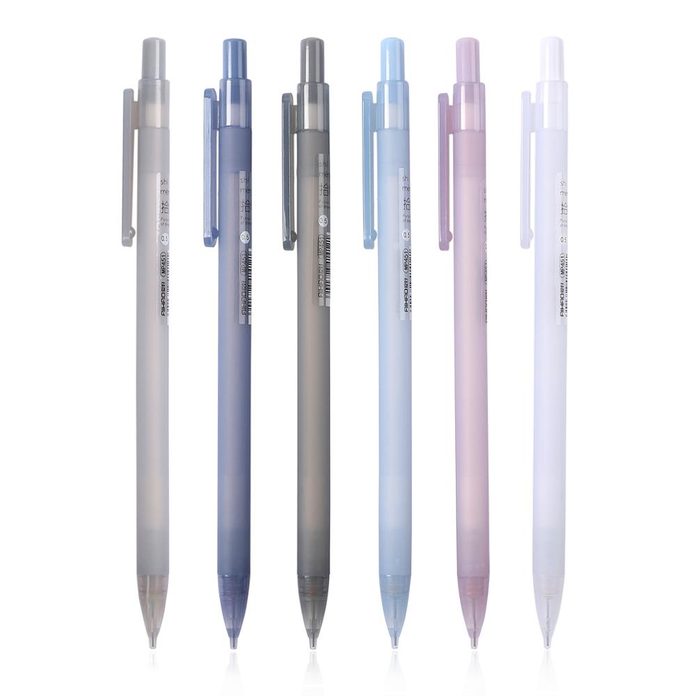 1PC 6 Colors Random 0.5mm Automatic Pen Cute Plastic Mechanical Pencil For Students Learning Writing Supplies Stationery: Default Title