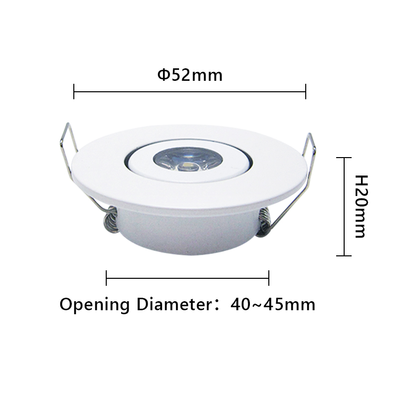 6pcs Led Mini Downlight 1W 3W Dimmable Spot Light Recessed Lamp AC85-265V Ceiling Light Aluminium 52mm With Driver: WHITE / 1w / Blue