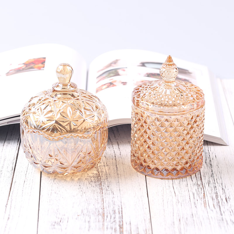 Crystal Glass Jar Tea Container Glass Cans Spice Jar Storage Jars Jewelry Storage