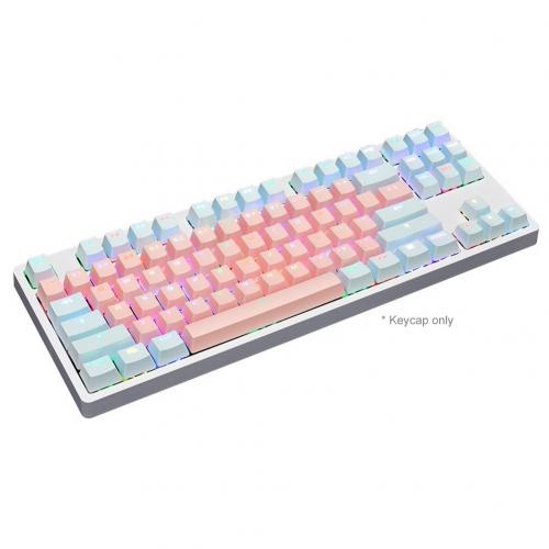 87 unids/set PBT, reemplazo de teclas de teclado mecánico a prueba de luz: Blue Pink