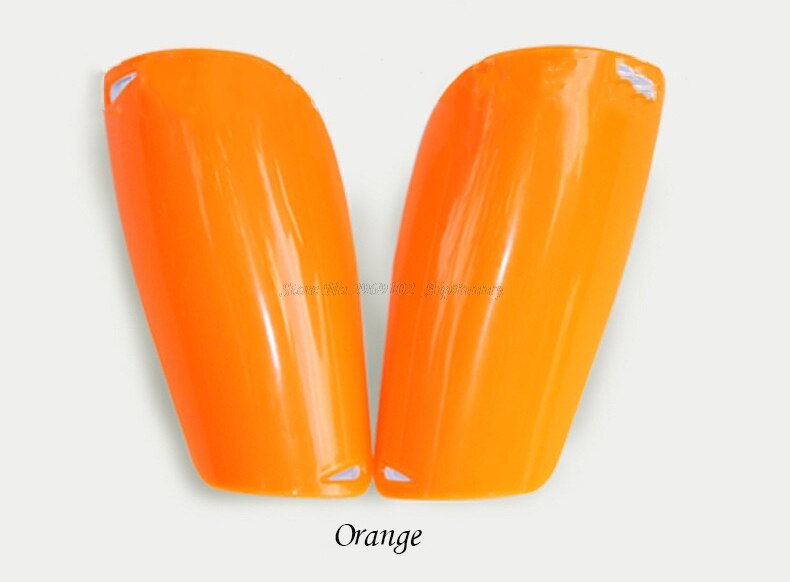 1 paar voetbal scheenbeschermers, kuitbeschermers, beenbeschermers, gladde sport schaatsen scheenbeschermers: Oranje / S