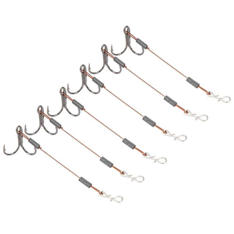6 stk fiskekroge rustfrit stål tråd kulstofstål snor krog fiskekrog genanvendelig skærende lokkemad modhager kroge sæt