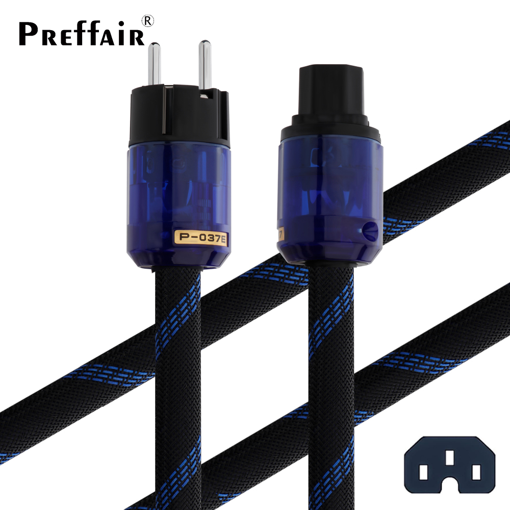 C7 HiFi Power Cable, Figure 8 Audiophile Power Cord, EU US AC Mains Cord with Pure Copper Conductor and Power Plug