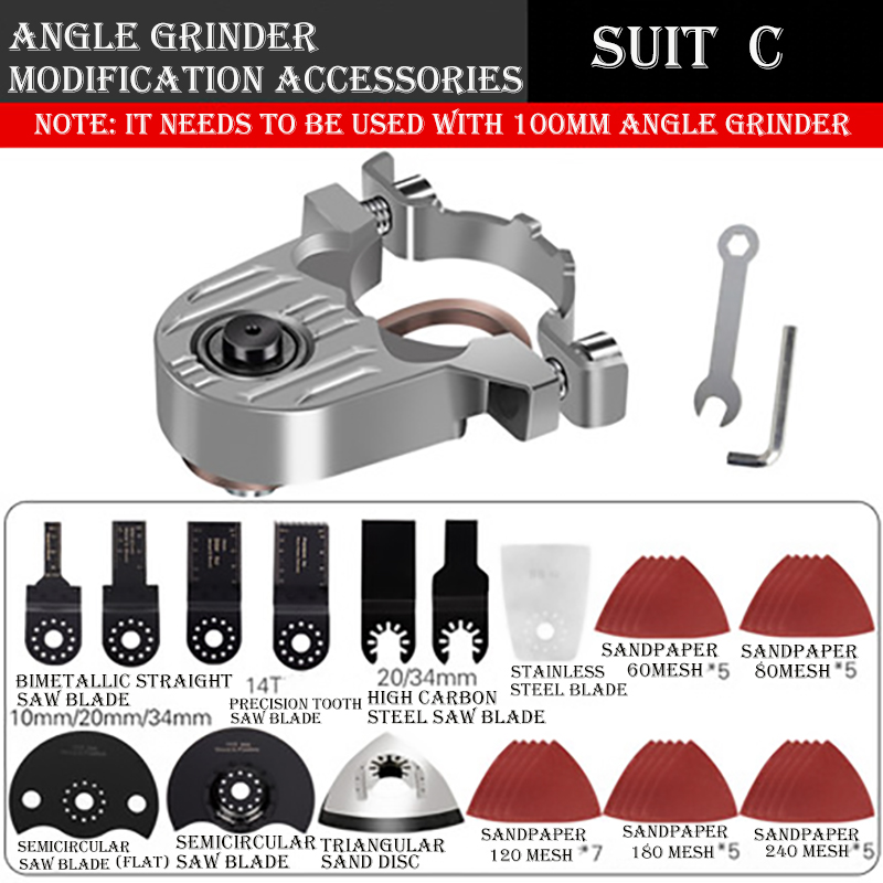 Amoladora angular M10, accesorios modificados, multiherramientas Tacklife, oscilantes, multiherramienta para el hogar Wosai: Suit C