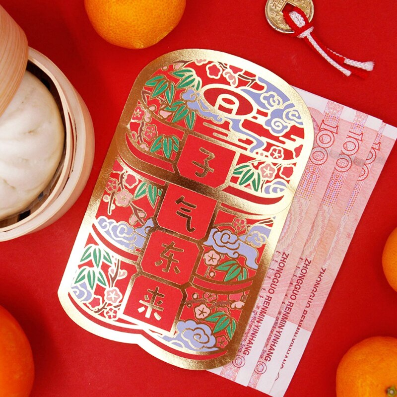 1 Pack 3 Pcs China Bamboo Dumplings steamer Cartoon Animal Red Envelope Rat Year Red Packet