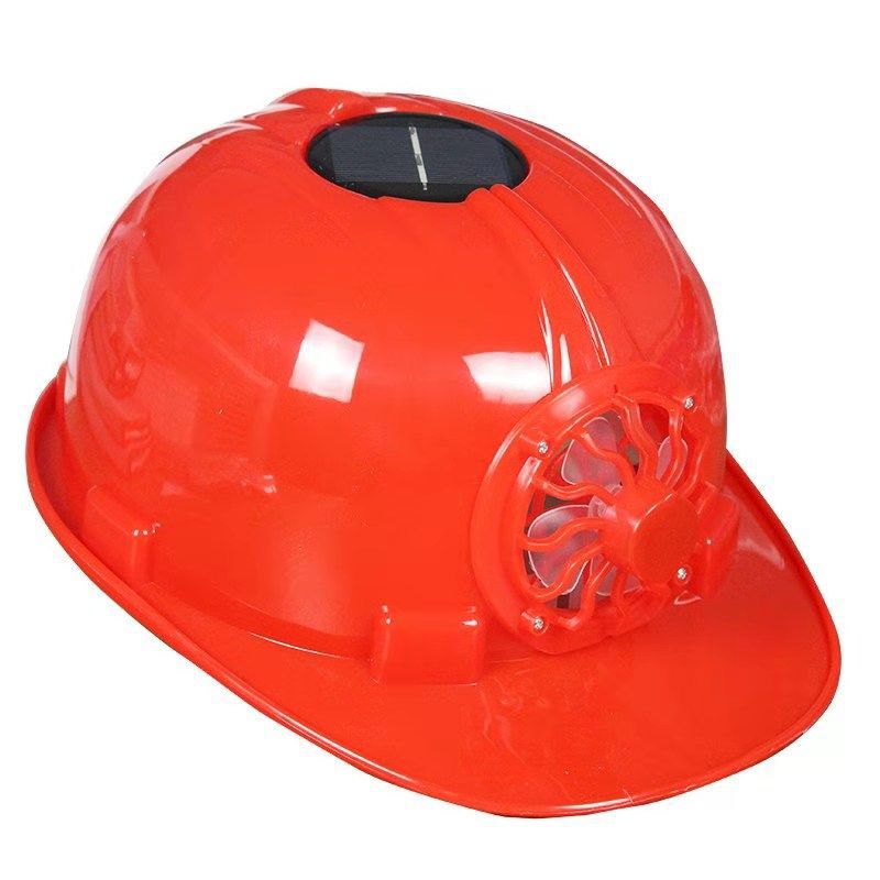 Zonne-energie Fan Helm Outdoor Werken Veiligheid Hard Hat Bouw Werkplek Abs Materiaal Beschermende Cap Aangedreven Door Zonnepaneel: Rood