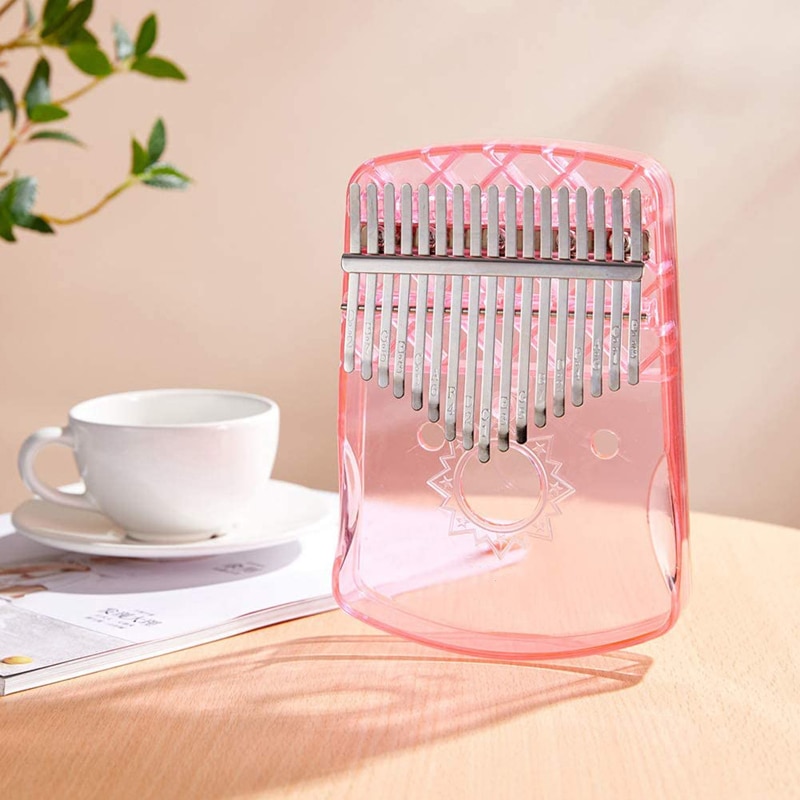 17 Key Transparent Kalimba Acrylic Kalimba Acrylic Clear Thumb Piano For Starter Finger Piano Christmas With Tuner Hammer