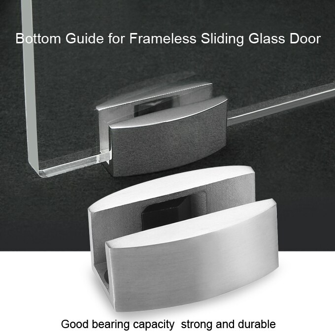 Floor Guide Set 304 Stainless Steel Floor Bottom Guide Replacement for Frameless Sliding Door Bathroom Glass Shower Door Fitting