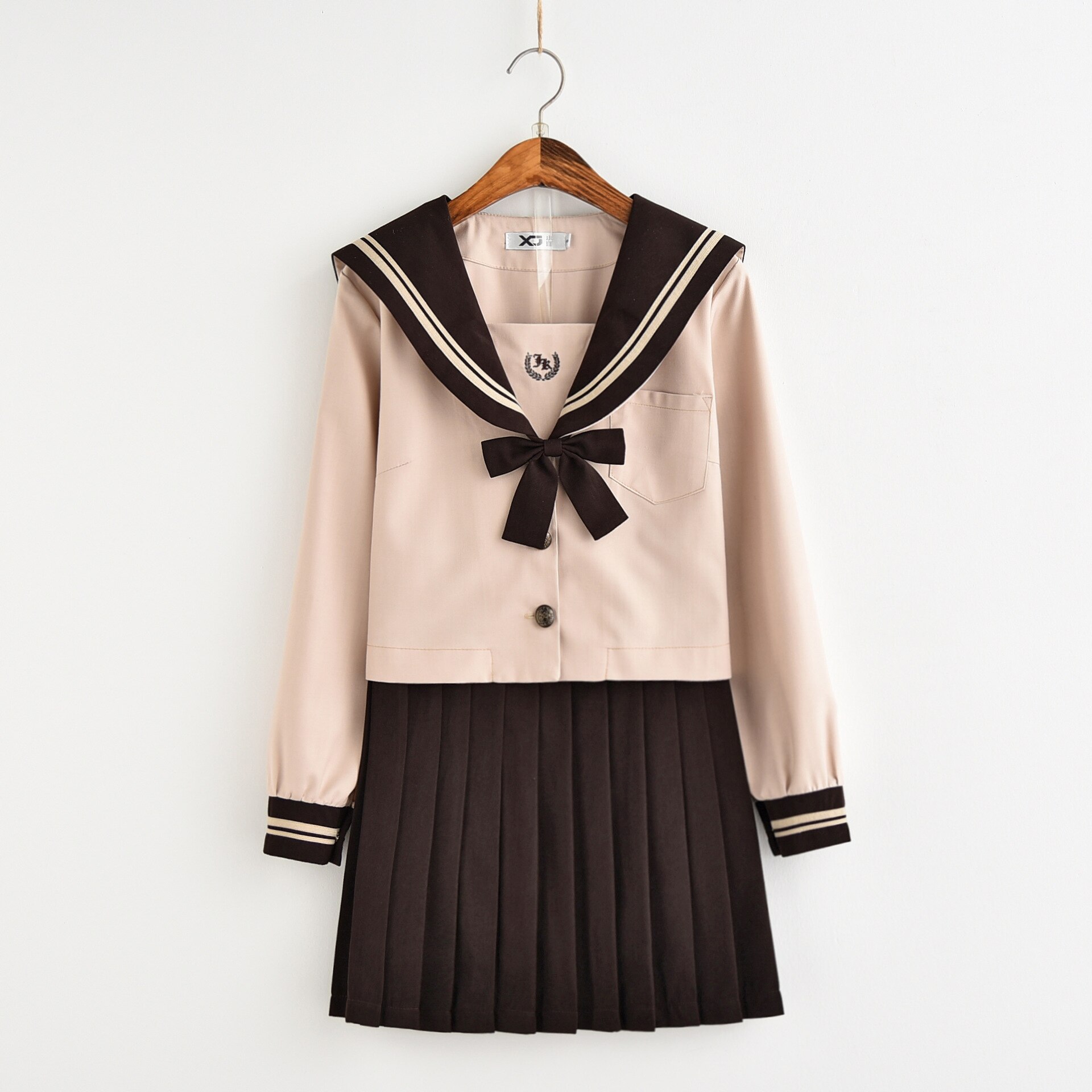 Uniformes escolares japoneses nuevos, , uniforme JK de manga larga, traje de marinero, conjunto de uniformes escolares: S