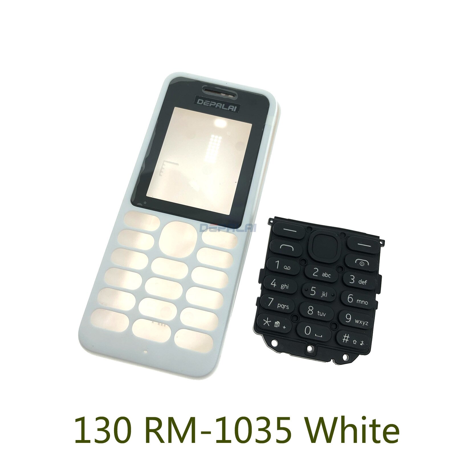 Pour Nokia 130 TA-1017 130 DS RM-1035 Rm1122 boîtier complet de téléphone portable: 130 RM-1035 White