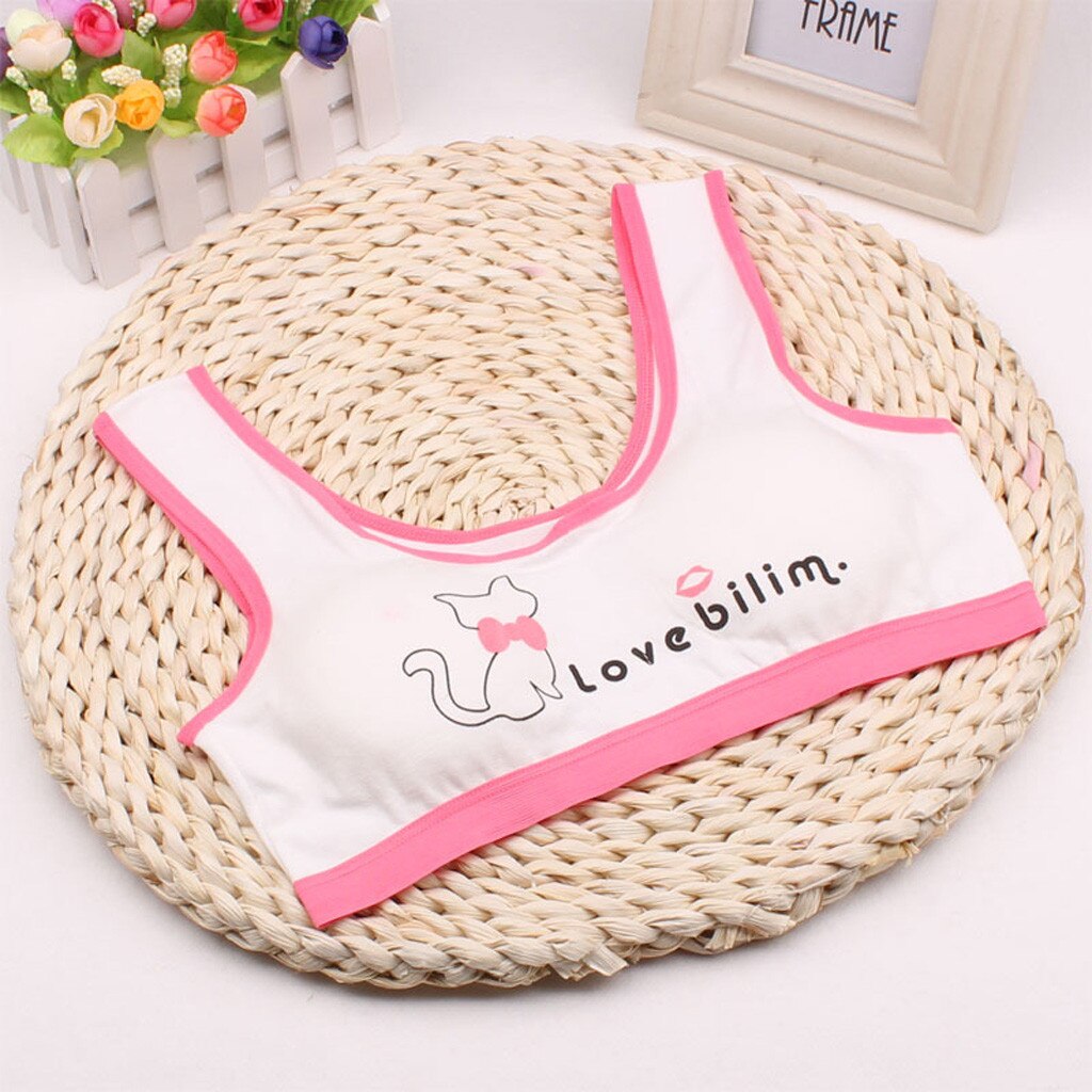 Young Girls Bras Comfortable Student Underwear Lace Cotton Children Undergarment Clothes May 7th: B