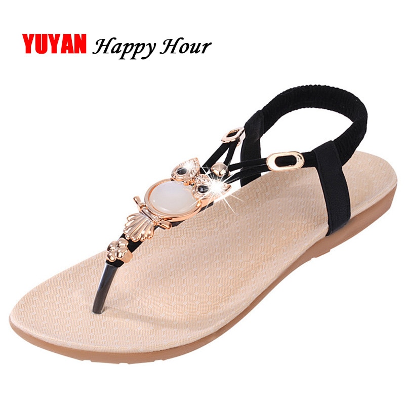 Sandalias de para mujer, zapatos planos de verano con dibujos animados de búho, sandalias para mujer, calzado de verano de agradable ZH2858